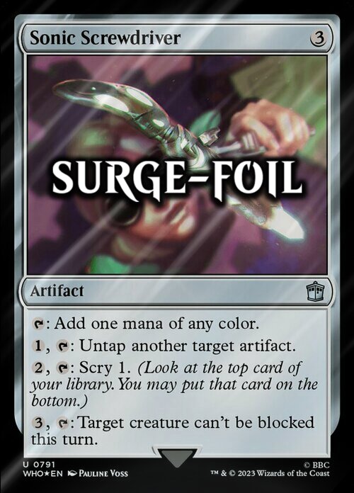 Sonic Screwdriver Card Front