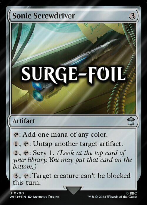 Sonic Screwdriver Card Front