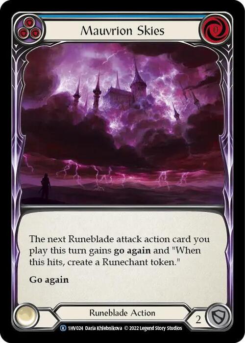 Mauvrion Skies (Blue) Card Front