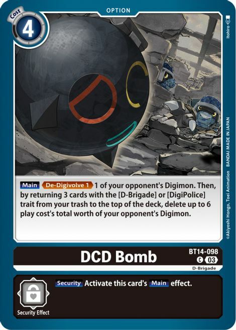DCD Bomb Card Front