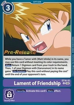 Lament of Friendship Card Front