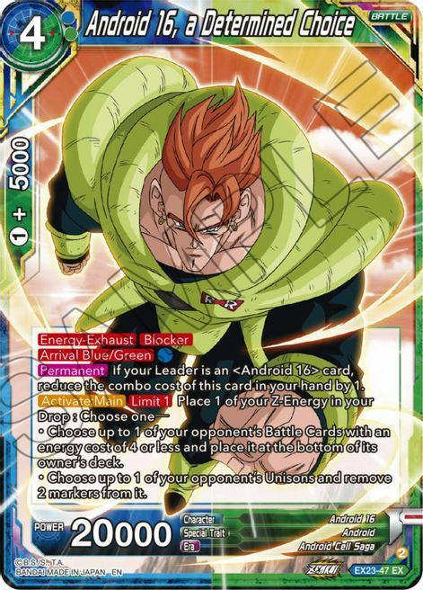 Android 16, a Determined Choice Card Front