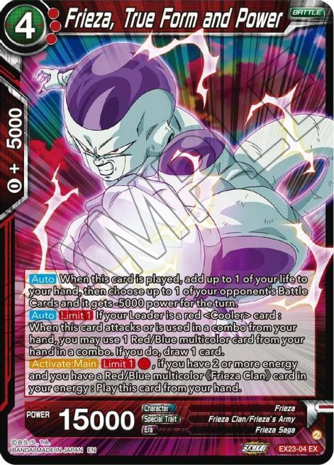 Frieza, True Form and Power Card Front