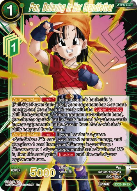 Pan, Believing in Her Grandfather Card Front