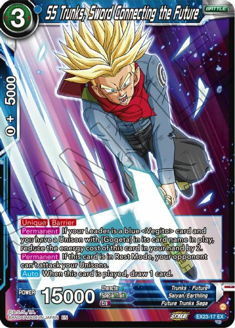 SS Trunks, Sword Connecting the Future Card Front