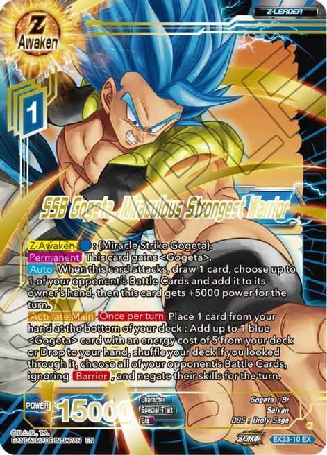 SSB Gogeta, Miraculous Strongest Warrior Card Front