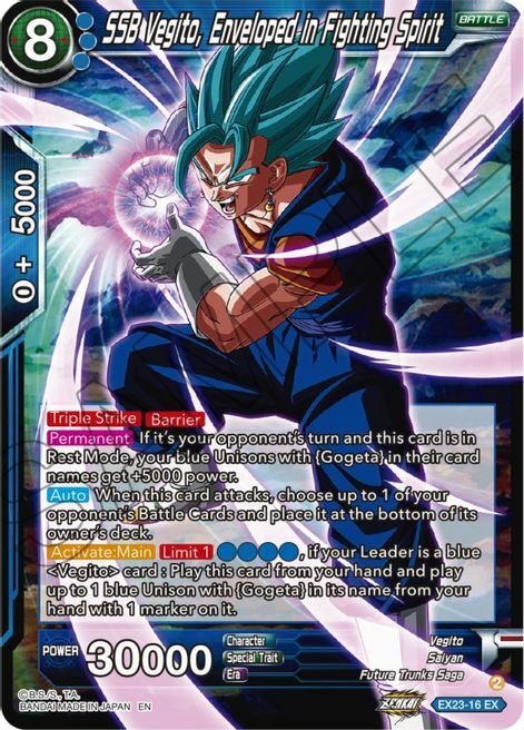 SSB Vegito, Enveloped in Fighting Spirit Card Front