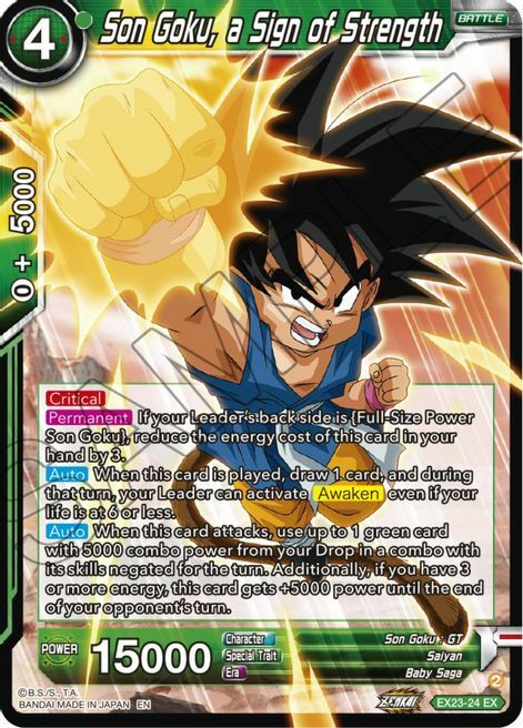 Son Goku, a Sign of Strength Card Front