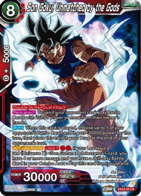 Son Goku, Unmatched by the Gods Card Front
