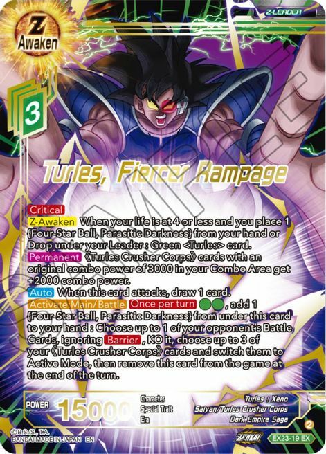 Turles, Fiercer Rampage Card Front