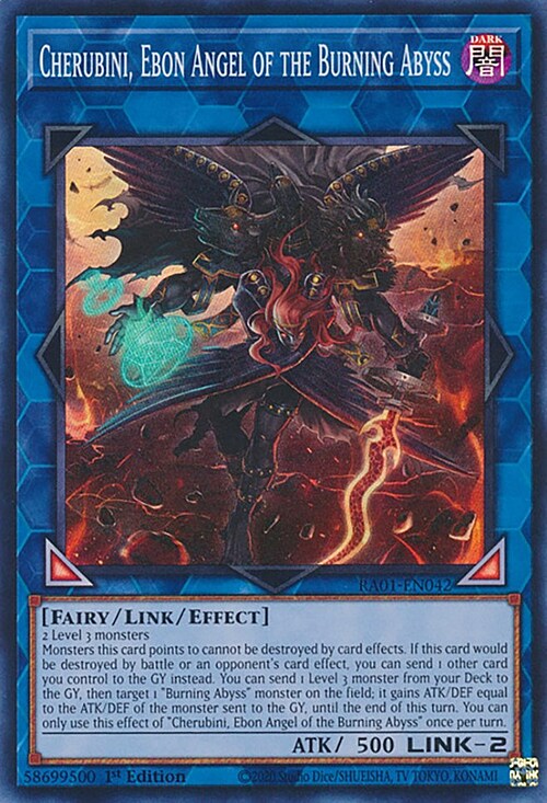 Cherubini, Ebon Angel of the Burning Abyss Card Front