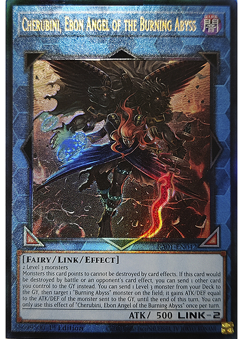 Cherubini, Ebon Angel of the Burning Abyss Card Front