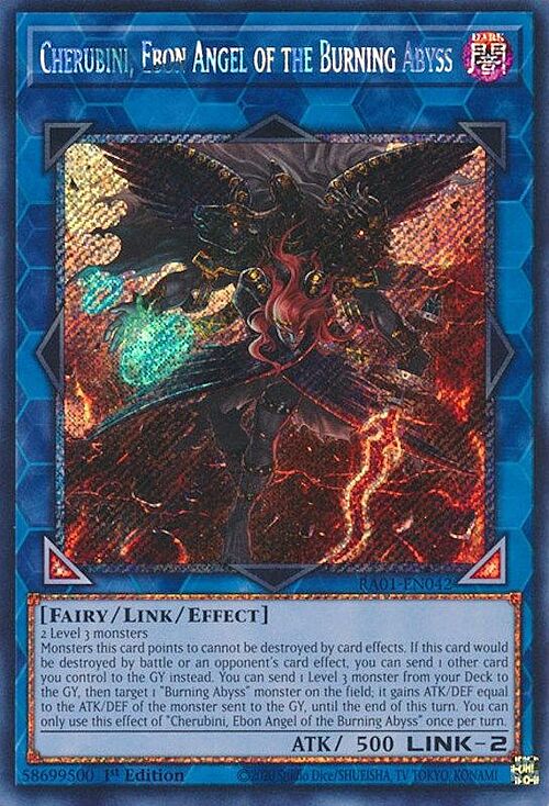 Cherubini, Ebon Angel of the Burning Abyss Card Front