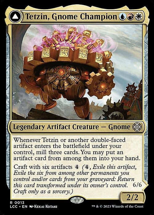 Tetzin, Gnome Champion // The Golden-Gear Colossus Card Front