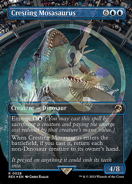 Cresting Mosasaurus Card Front