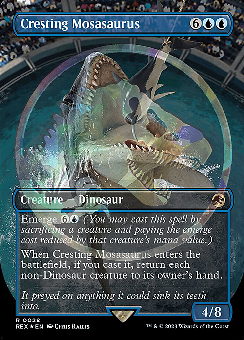Cresting Mosasaurus Card Front
