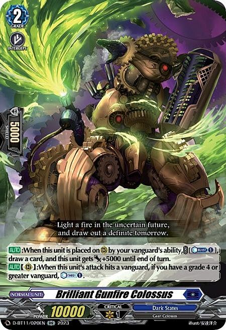 Brilliant Gunfire Colossus Card Front