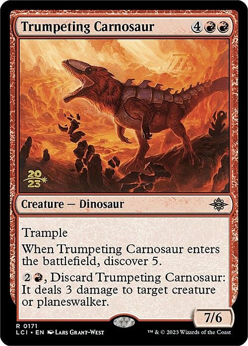 Trumpeting Carnosaur Card Front