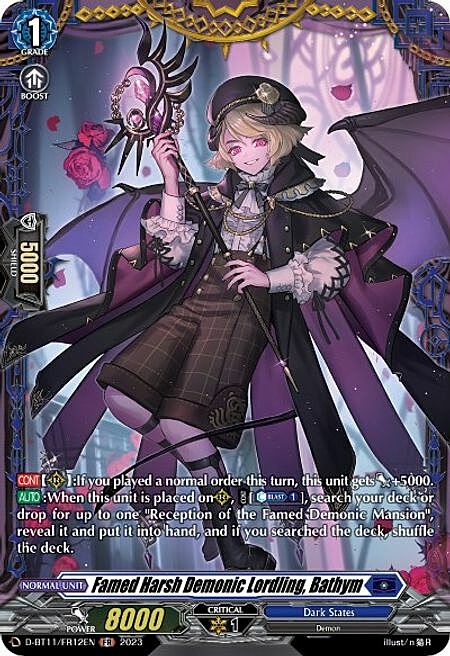 Famed Harsh Demonic Lordling, Bathym Card Front
