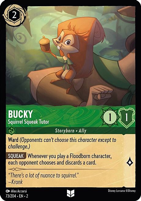 Bucky - Squirrel Squeak Tutor Card Front
