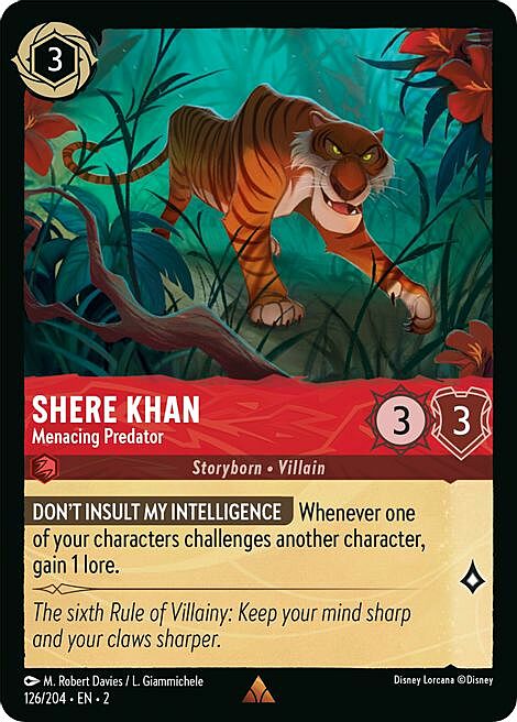 Shere Khan - Menacing Predator Card Front