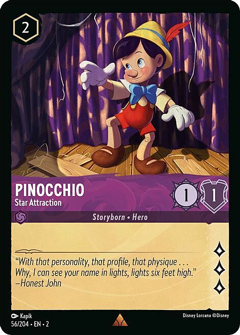 Pinocchio - Star Attraction Card Front