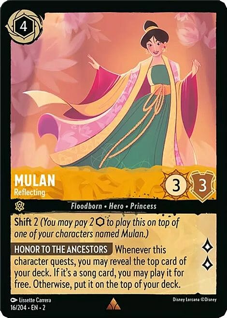 Mulan - Reflecting Card Front
