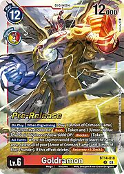 Goldramon · Pre-Release Stamped BT14-018