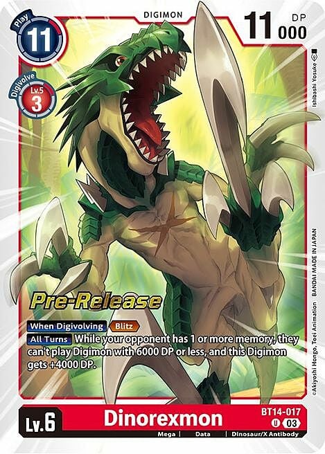 Dinorexmon Card Front
