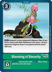 Blooming of Sincerity · Pre-Release Stamped BT14-096