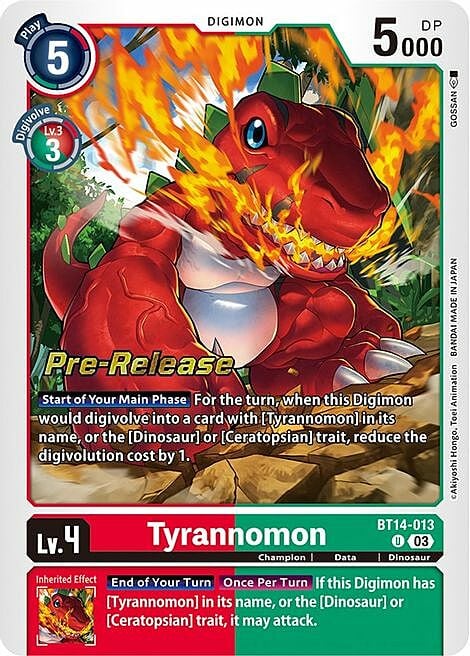 Tyrannomon Card Front