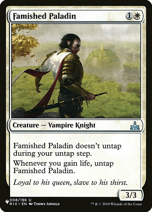 Famished Paladin Card Front