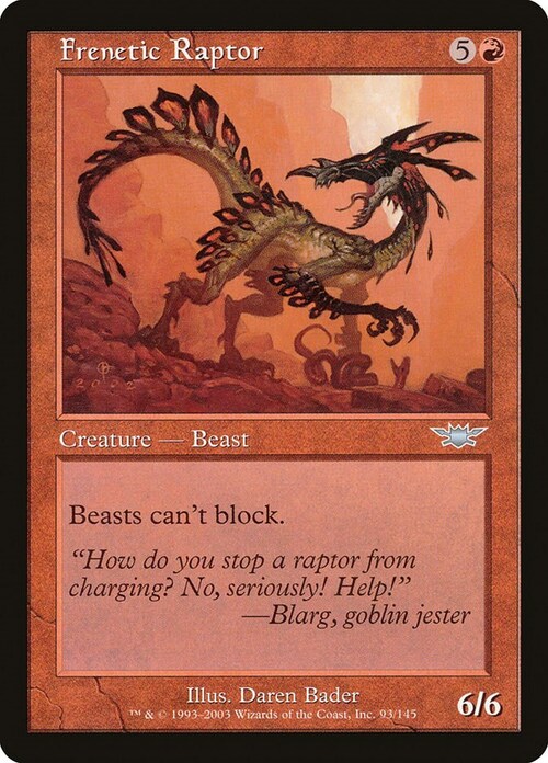 Raptor Inarrestabile Card Front
