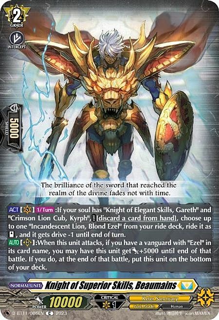 Knight of Superior Skills, Beaumains Card Front