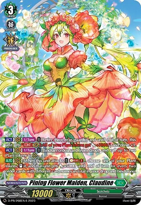 Pining Flower Maiden, Claudine Card Front