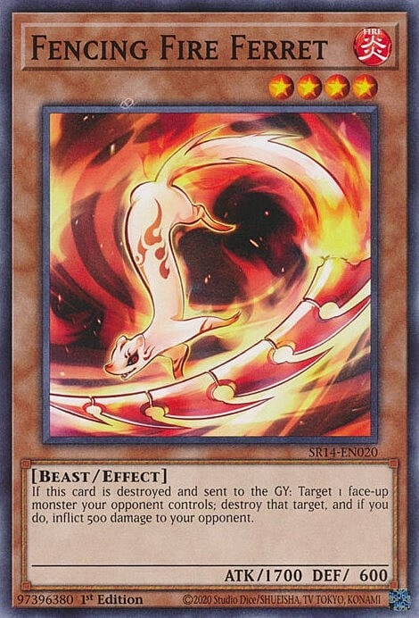 Fencing Fire Ferret Card Front