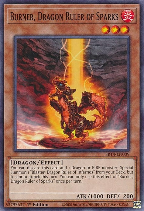 Burner, Dragon Ruler of Sparks Card Front