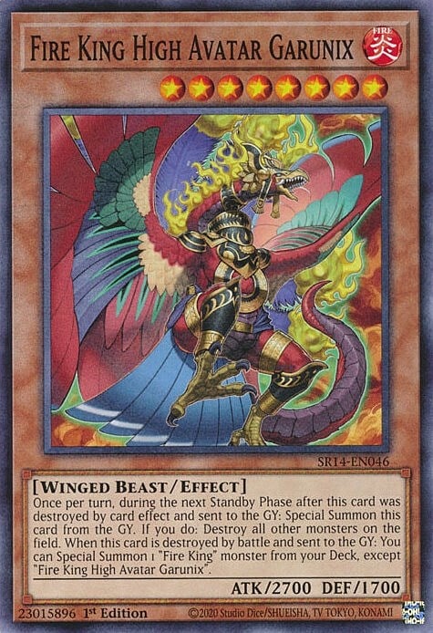 Fire King High Avatar Garunix Card Front