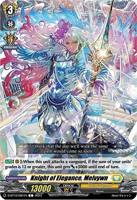 Knight of Elegance, Melvywn Card Front