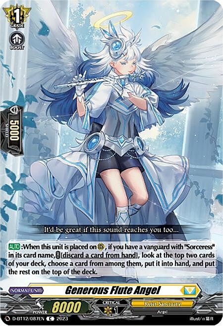 Generous Flute Angel Card Front