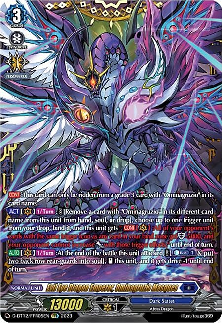 Evil Eye Dragon Emperor, Ominagruzio Masques Card Front