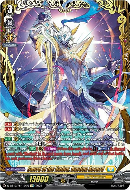 Sword of the Nation, Bastion Accord Card Front
