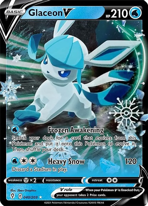 Glaceon V Card Front