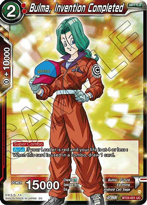 Bulma, Invention Completed Card Front