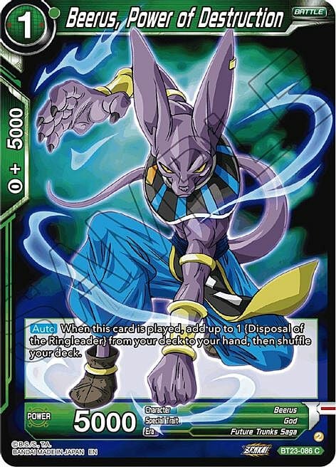 Beerus, Power of Destruction Card Front
