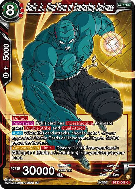 Garlic Jr., Final Form of Everlasting Darkness Card Front