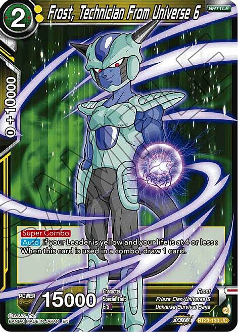 Frost, Technician From Universe 6 Card Front