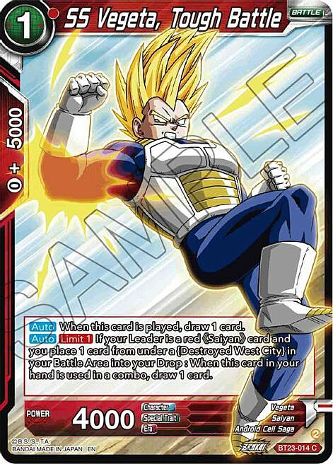 SS Vegeta, Tough Battle Card Front
