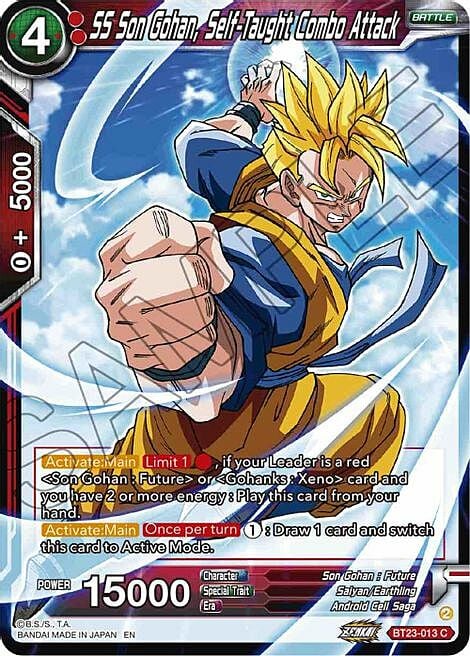 SS Son Gohan, Self-Taught Combo Attack Card Front