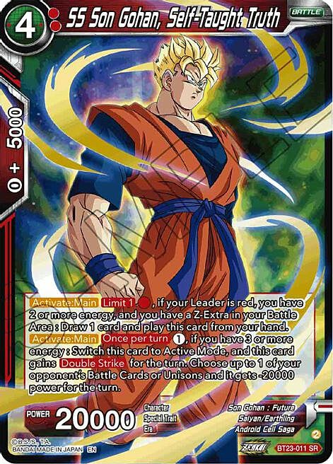 SS Son Gohan, Self-Taught Truth Card Front